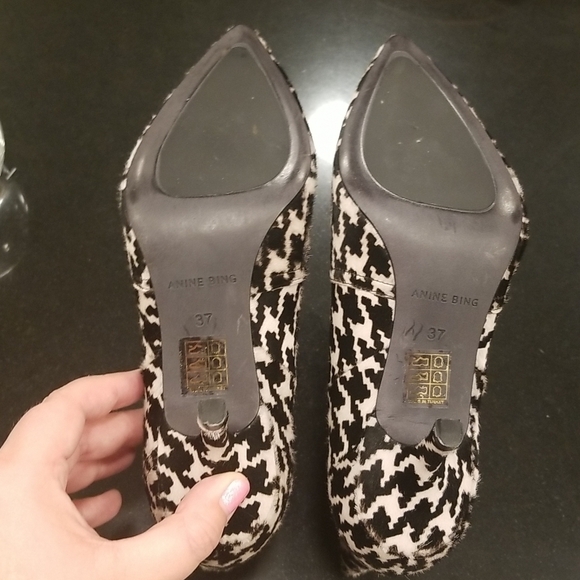 Anine Bing Ankle Boots & Booties for Women on Sale up to 90  💕ANINE BING💕 Whitney Calf Hair Ankle Boots ~ Houndstooth Print 37 NWOT